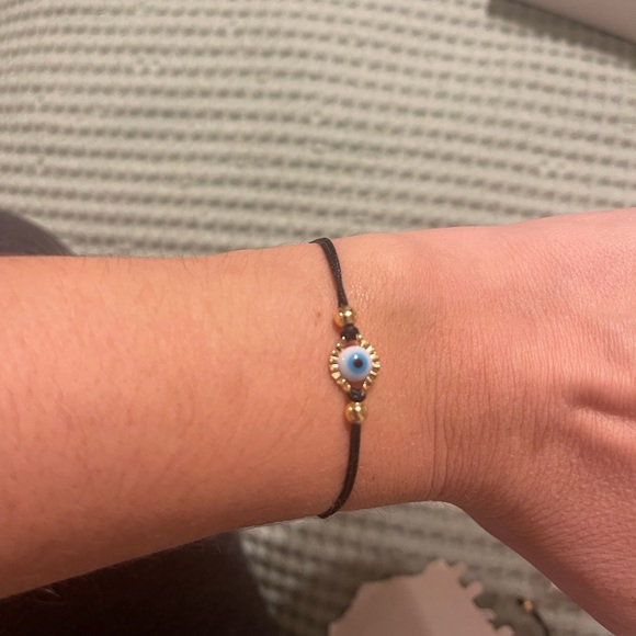 Handmade Evil Eye Silver Plate Bracelet - Picture 8 of 10